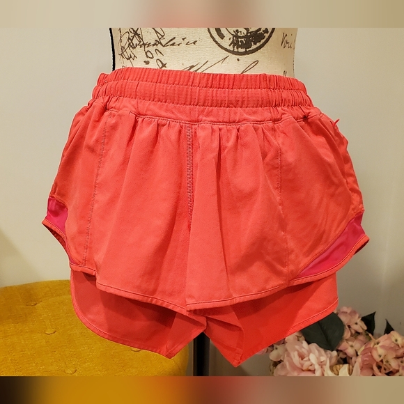 Pants - Lululemon Red Athletic Shorts with Elastic Waistband and Lightweight Fabric S 6